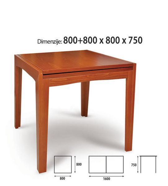 P-4 plus nagyobbítható asztal 80x80/160