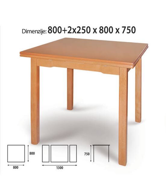 P-4 nagyobbítható asztal 80x80/130 cm