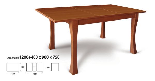 P-120 nagyobbítható asztal 90x120/160