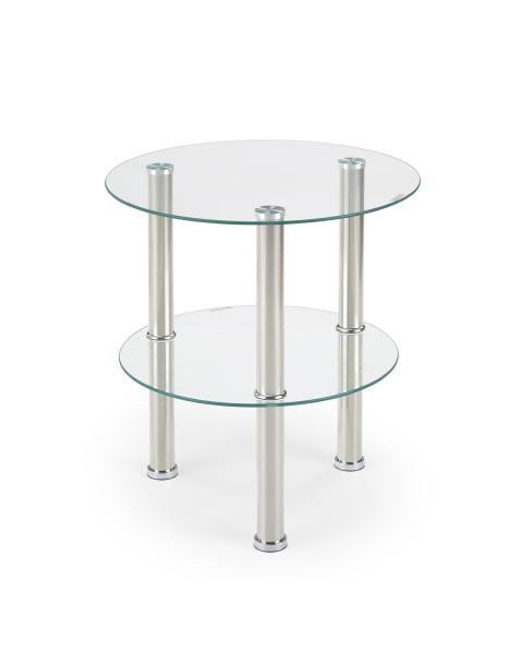 Sardinia dohányzó asztal króm fehér üveges 45 cm kör