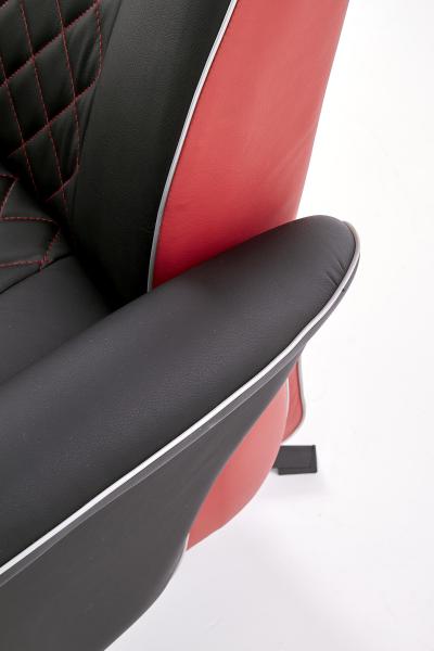 Camaro relax fotel fekete-piros mőbőr, fekete láb