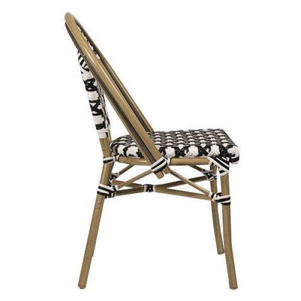 Toby IV. kültéri szék light bambusz, fekete-fehér