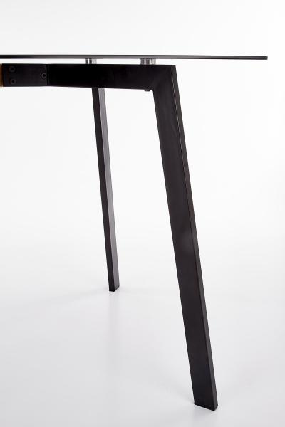 Trax üveglapos asztal füstüveg, fekete láb 80x140 fix