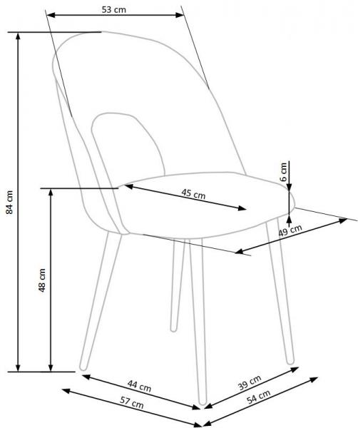 K-384 fémvázas kárpitozott szék