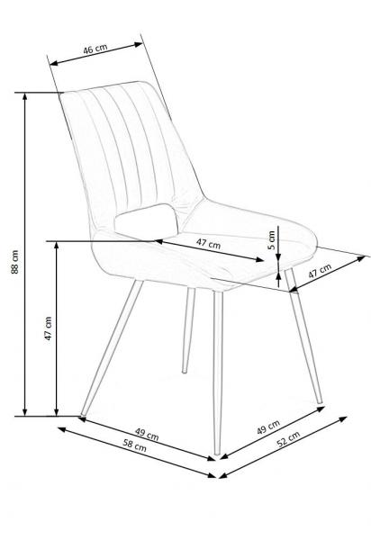 K-404 fémvázas kárpitozott szék