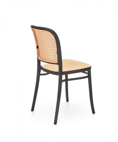 K-483 kárpitozott szék, étkezőszék fekete váz, natúr polypropylén ülés támla