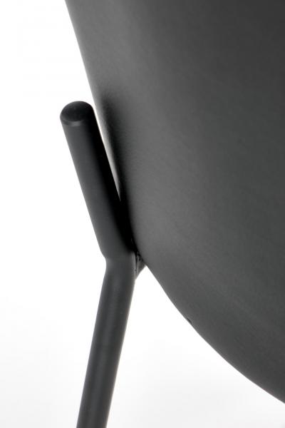 K-471 fémvázas kárpitozott szék szürke szövet-fekete textilbőr hátrész, porszórt acél