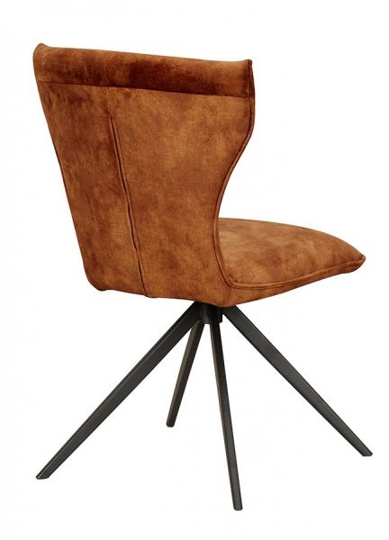 Lux fémvázas kárpitozott szék, fekete láb, barna bársony szövet