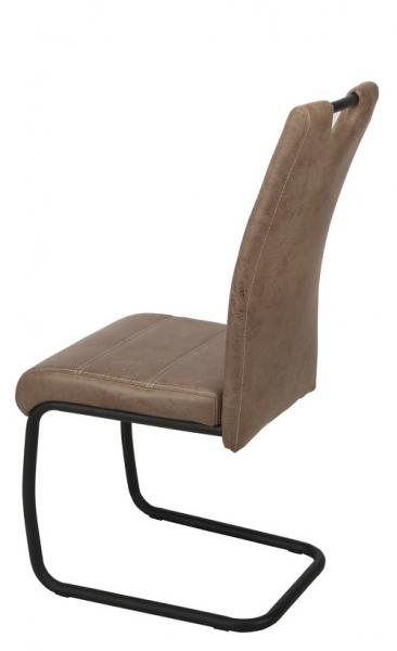 AS 102 fémvázas, szánkótalpas kárpitozott szék, fekete festett váz, antikolt szövet