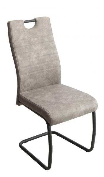 AS 105 fémvázas, szánkótalpas kárpitozott szék, fekete váz, antik barna szövet