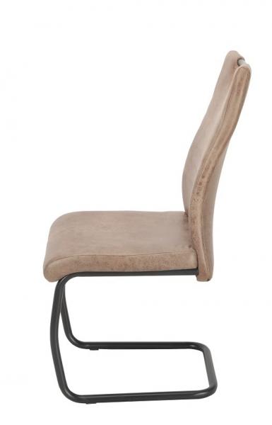 AS 105 fémvázas, szánkótalpas kárpitozott szék, fekete váz, antik barna szövet