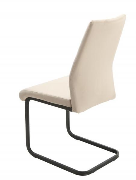 AS 126 fémvázas, szánkótalpas kárpitozott szék, fekete láb, latte bársony szövet