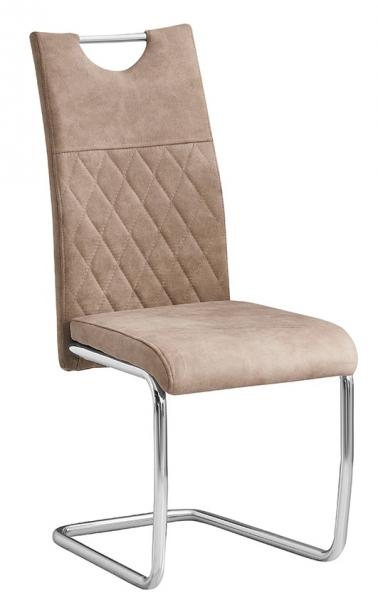 ASR 113 fémvázas, szánkótalpas kárpitozott szék, króm váz, kék szövet
