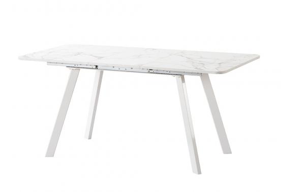 Petra nagyobbítható asztal márvány mintás lap, fehér láb, 80x120/160 cm