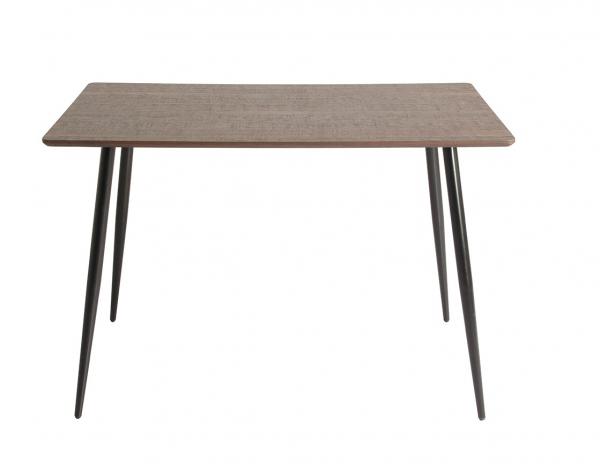 George asztal MDF sötét laminált lap, fekete láb, 70x120 fix