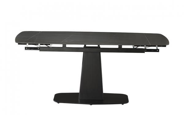 Kate nagyobbítható asztal szinterelt kő asztallap fekete keret és láb, 85x130/180 cm