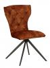 Lux fémvázas kárpitozott szék, fekete láb, barna bársony szövet