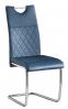 ASR 113 fémvázas, szánkótalpas kárpitozott szék, króm váz, kék szövet