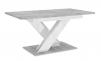 Bronx nagyobbítható asztal, beton szürke/magasfényű fehér, 80x140/180 cm