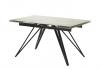 Judy nagyobbítható asztal kőhatású 8 mm edzett üveglap, fekete láb, 90x140/200 cm