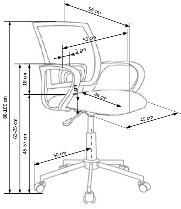 IBIS ifjúsági forgószék, alap mechanika, szín: többszínű - Image 3