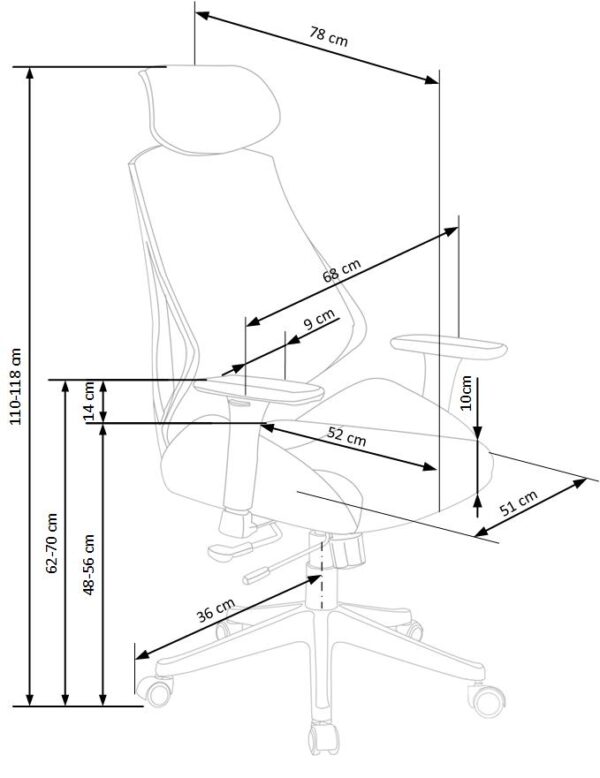 HASEL forgószék, multiblokk mechanika, szín: fekete/szürke - Image 11