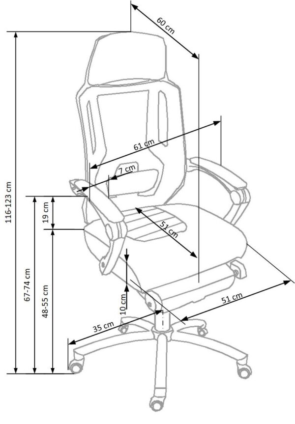 FREEMAN forgószék, billenő mechanika, szín: fekete/szürke - Image 11