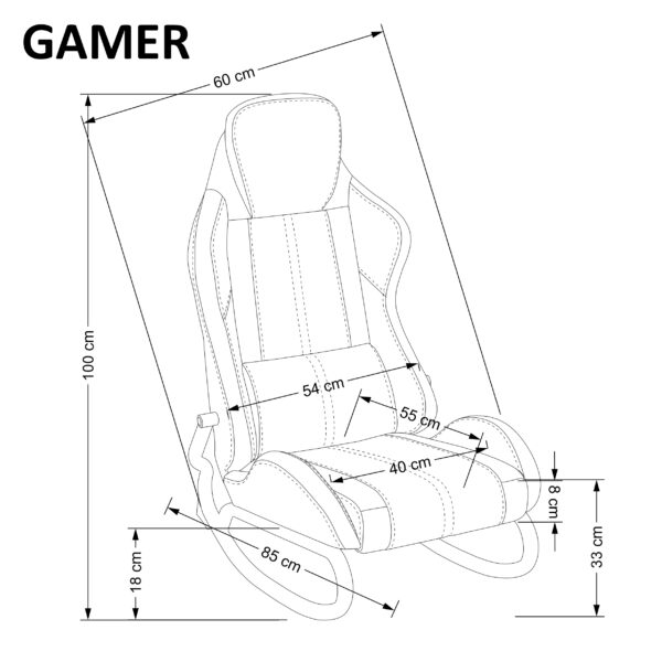 GAMER hintaszék, szín: fekete/piros - Image 8