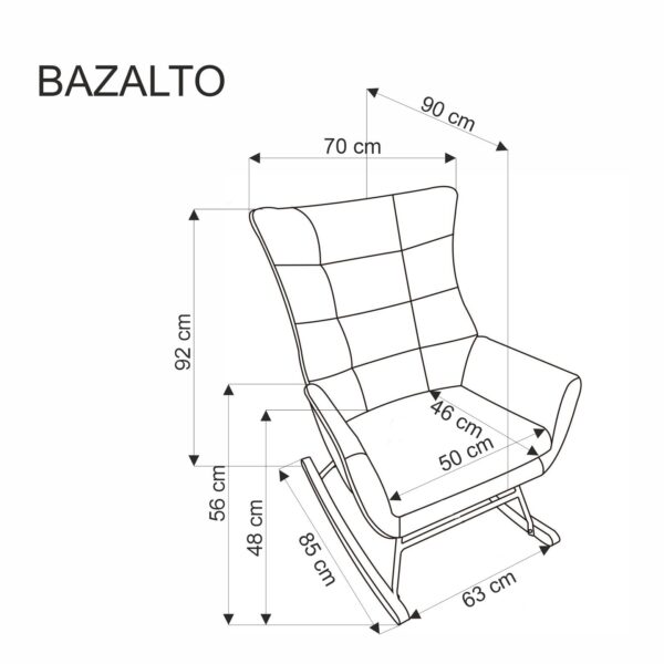 BAZALTO hintaszék, szín: szürke - Image 4