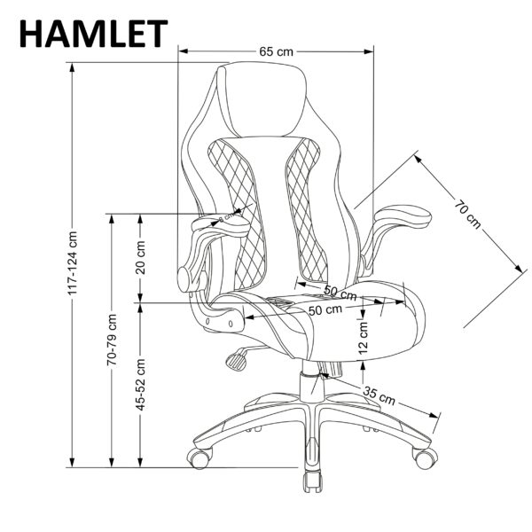 HAMLET forgószék, billenő mechanika, szín: fekete/szürke - Image 5