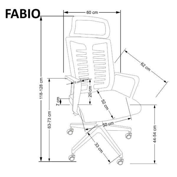 FABIO forgószék, billenő mechanika, szín: fekete - Image 3