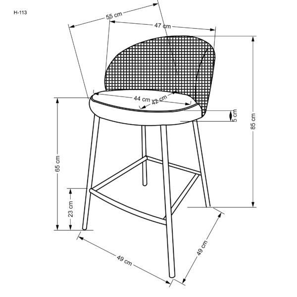 H113 bárszék, szín: fehér - Image 8