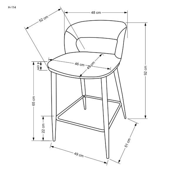 H114 bárszék, szín: szürke/dió - Image 6