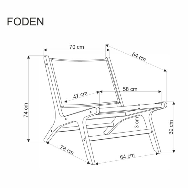 FODEN pihenőszék, szín: fekete/természetes - Image 5