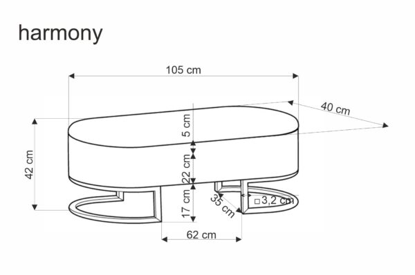 HARMONY padok tárolóval, szín: fekete/fehér/arany - Image 3