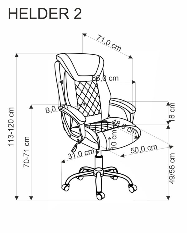 HELDER 2 forgószék, billenő mechanika, szín: szürke - Image 4