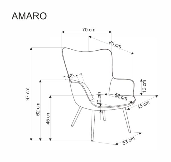 AMARO pihenőfotel, szín: oliva - Image 4