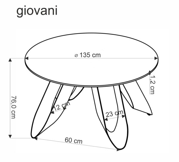 GIOVANI asztal, kerek, szín: zöld márvány/fekete - Image 5