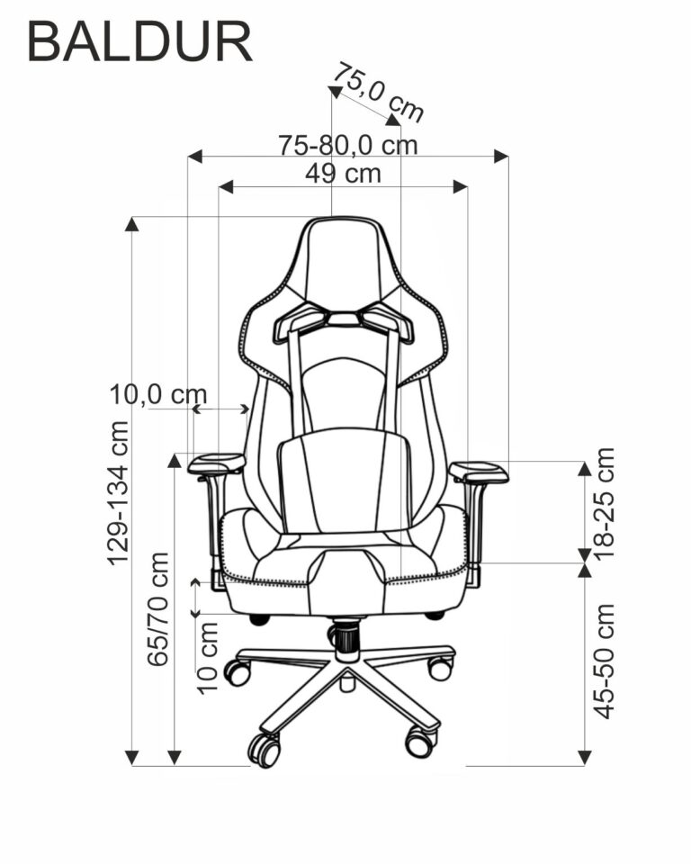 BALDUR gaming forgószék, multiblokk mechanika, szín: fekete - Image 8
