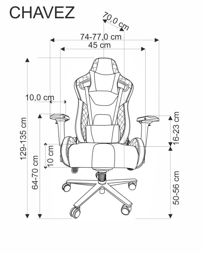 CHAVEZ gaming forgószék, multiblokk mechanika, szín: fekete - Image 6