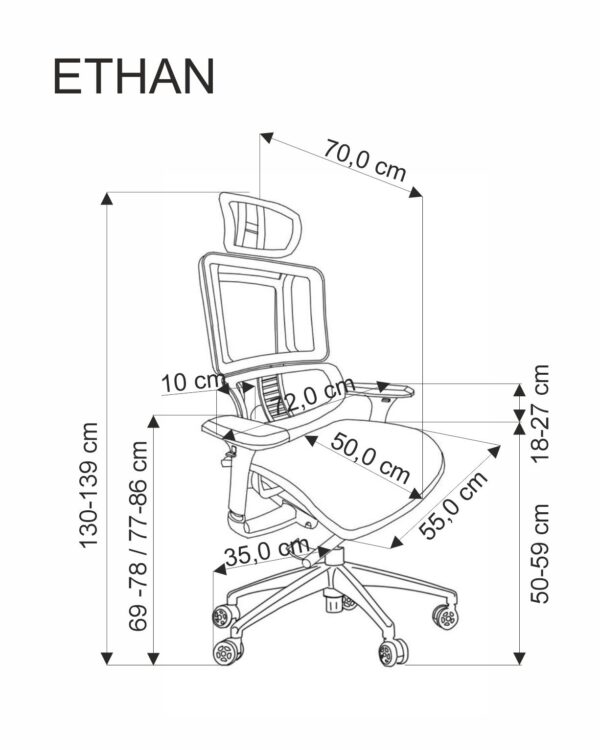 ETHAN forgószék, szinkron mechanika, szín: szürke - Image 8
