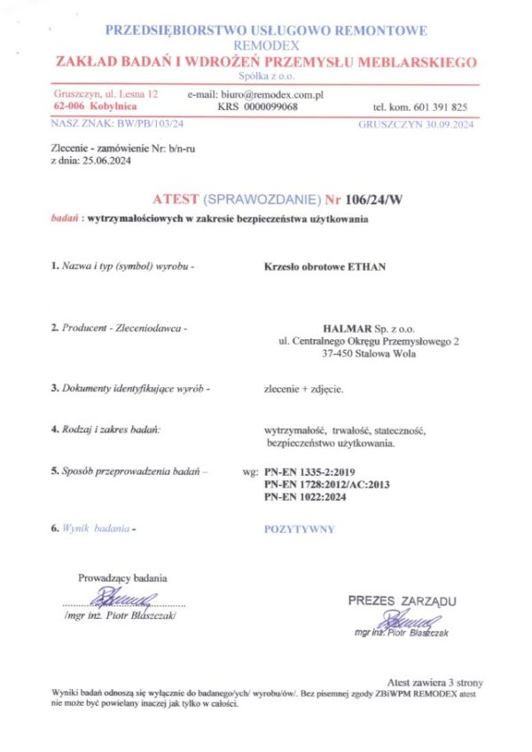 ETHAN forgószék, szinkron mechanika, szín: szürke - Image 9