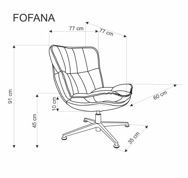 FOFANA forgó pihenőfotel, szín: krém - Image 3