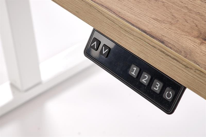 B54 állítható magasságú íróasztal, artisan tölgy/fehér színben - Image 8