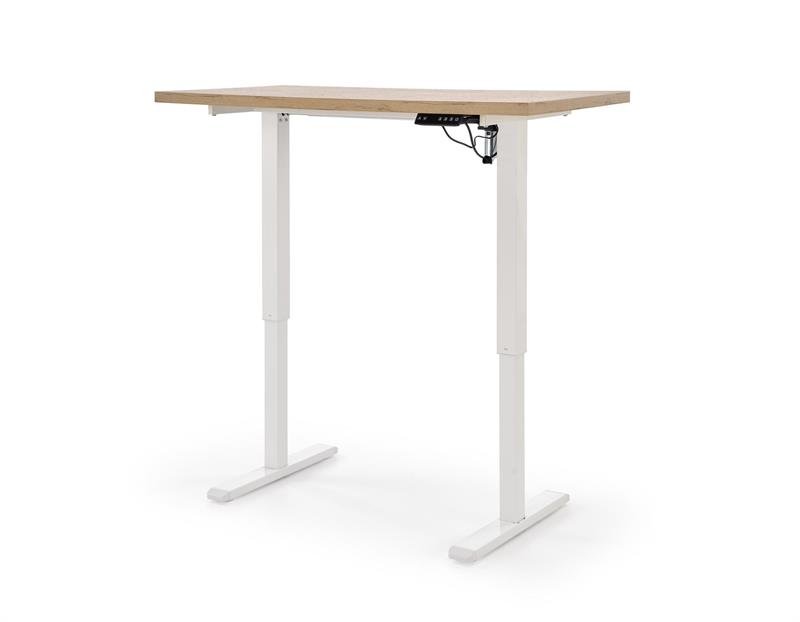 B54 állítható magasságú íróasztal, artisan tölgy/fehér színben - Image 6