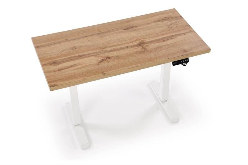 B54 állítható magasságú íróasztal, artisan tölgy/fehér színben - Image 9