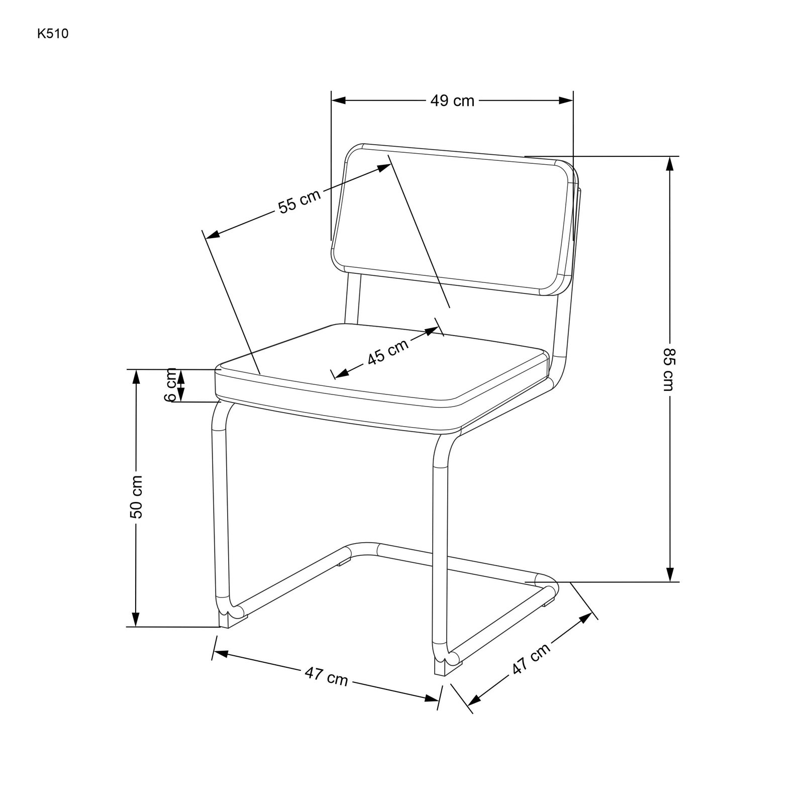 K510 szék, sötétzöld színben - Image 3