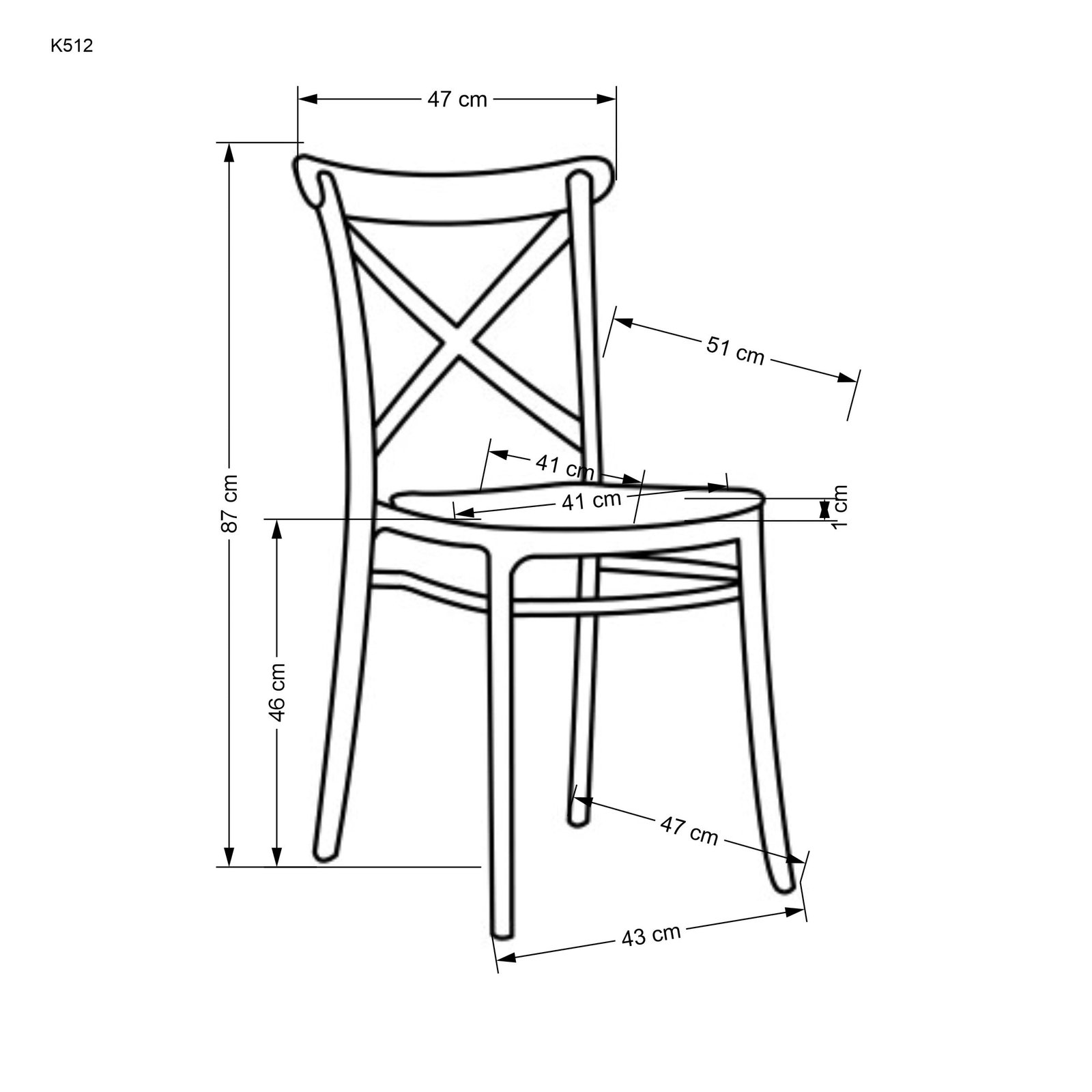 K512 szék, rakásolható, fekete/barna színben - Image 4