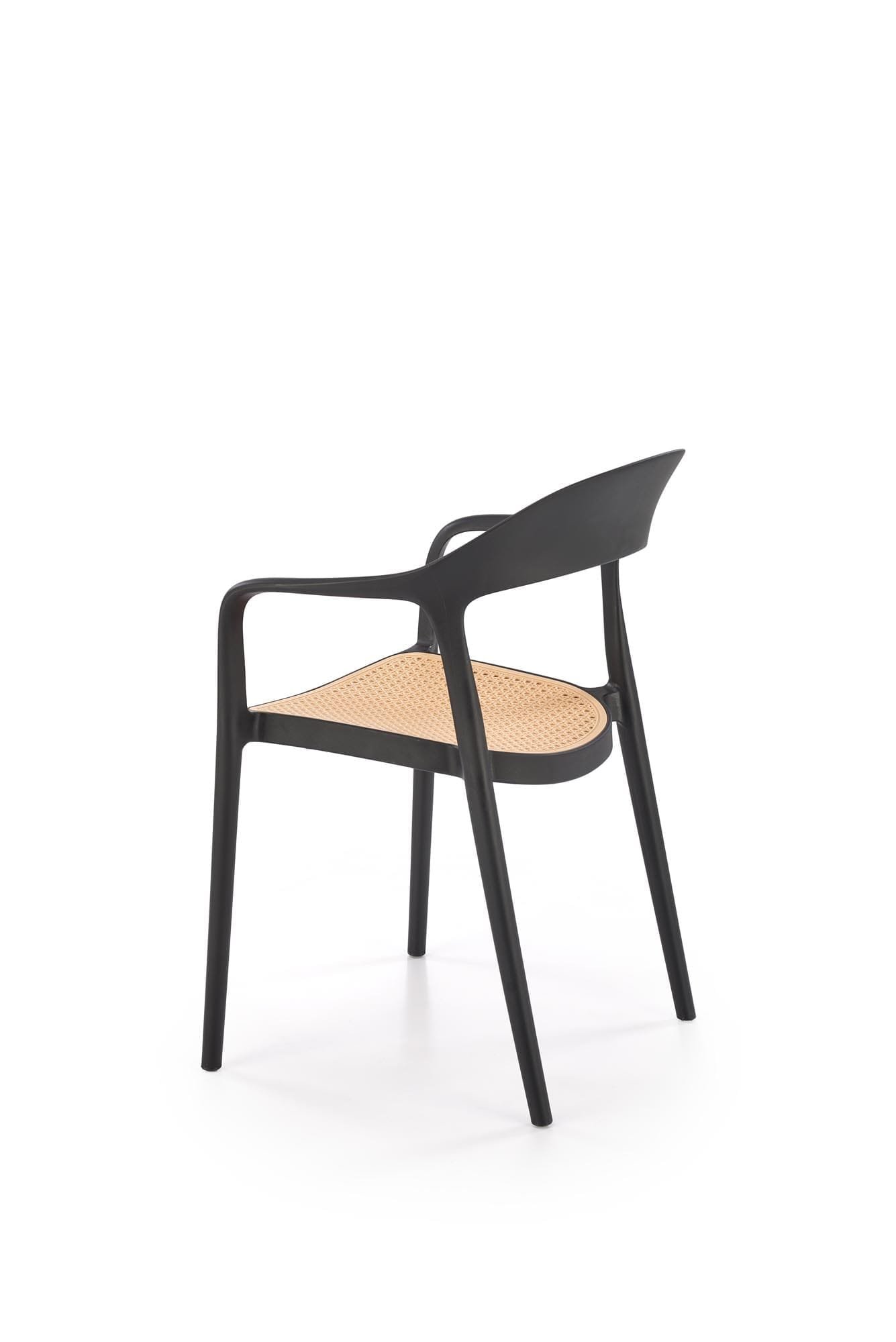K530 rakásolható kültéri szék, fekete/natúr színben - Image 3