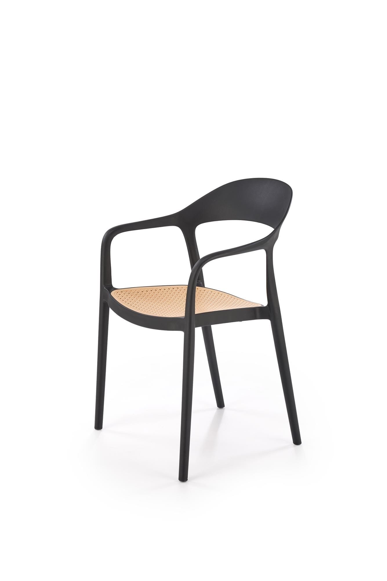 K530 rakásolható kültéri szék, fekete/natúr színben - Image 6